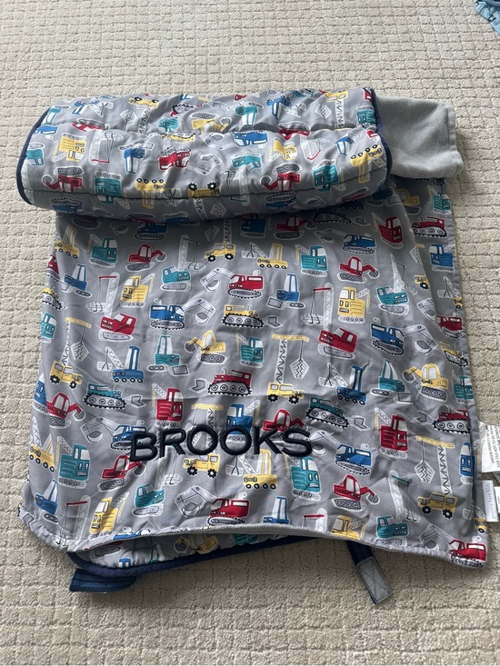 Pottery Barn Kids Other - Pottery Barn Kids Gray Construction Vehicles “Brooks”  Monogrammed Nap Mat